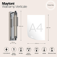 Maytoni Modern Verticale Настенный светильник (бра) цвет: хром MOD308WL-L9CH3K