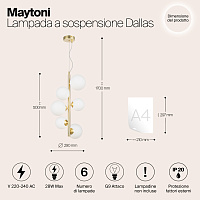 Maytoni Modern Dallas Подвесной светильник цвет: золото MOD545PL-06BS