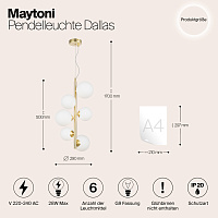 Maytoni Modern Dallas Подвесной светильник цвет: золото MOD545PL-06BS
