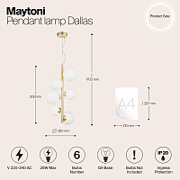 Maytoni Modern Dallas Подвесной светильник цвет: золото MOD545PL-06BS
