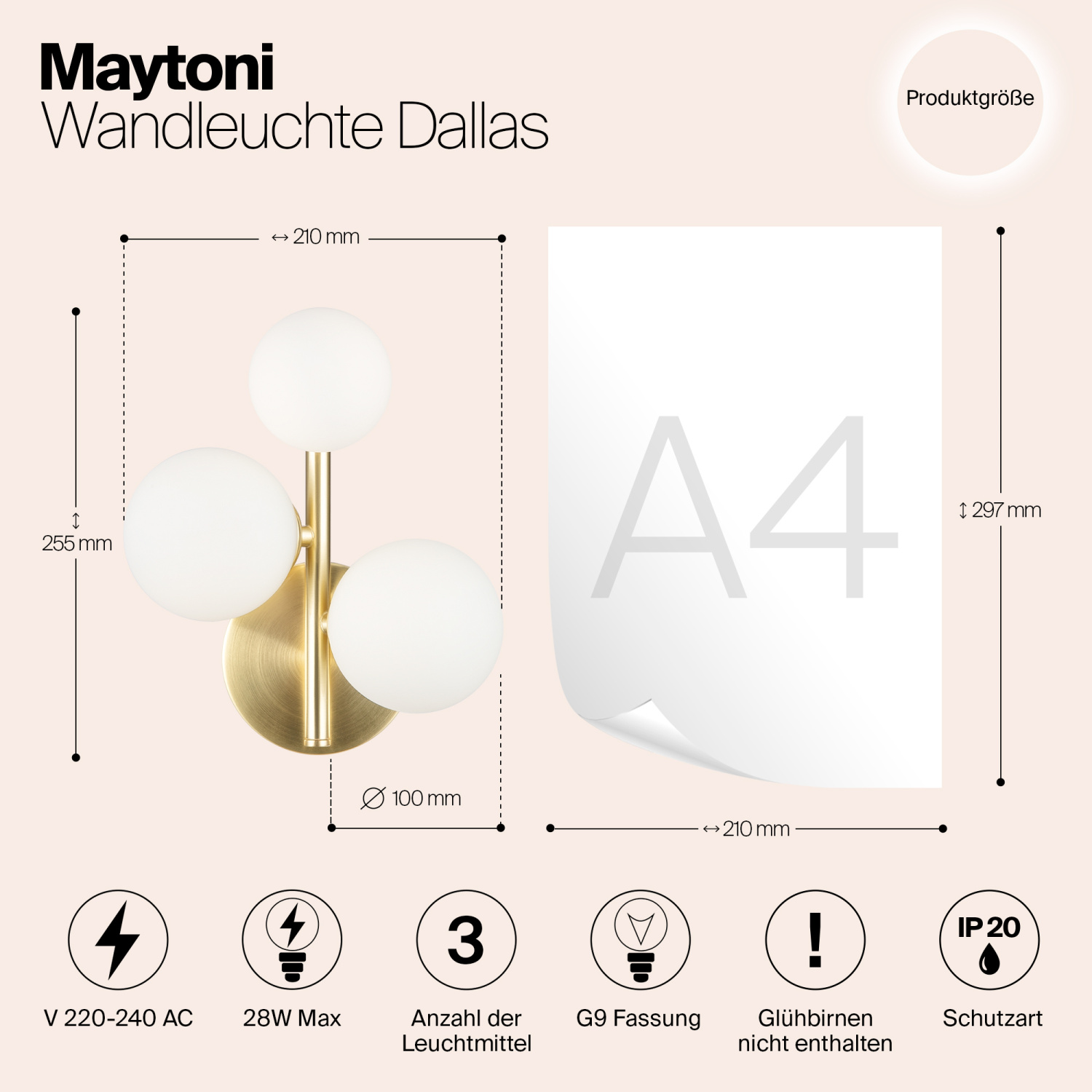 Maytoni Modern Dallas Настенный светильник (бра) цвет: золото MOD545WL-03BS