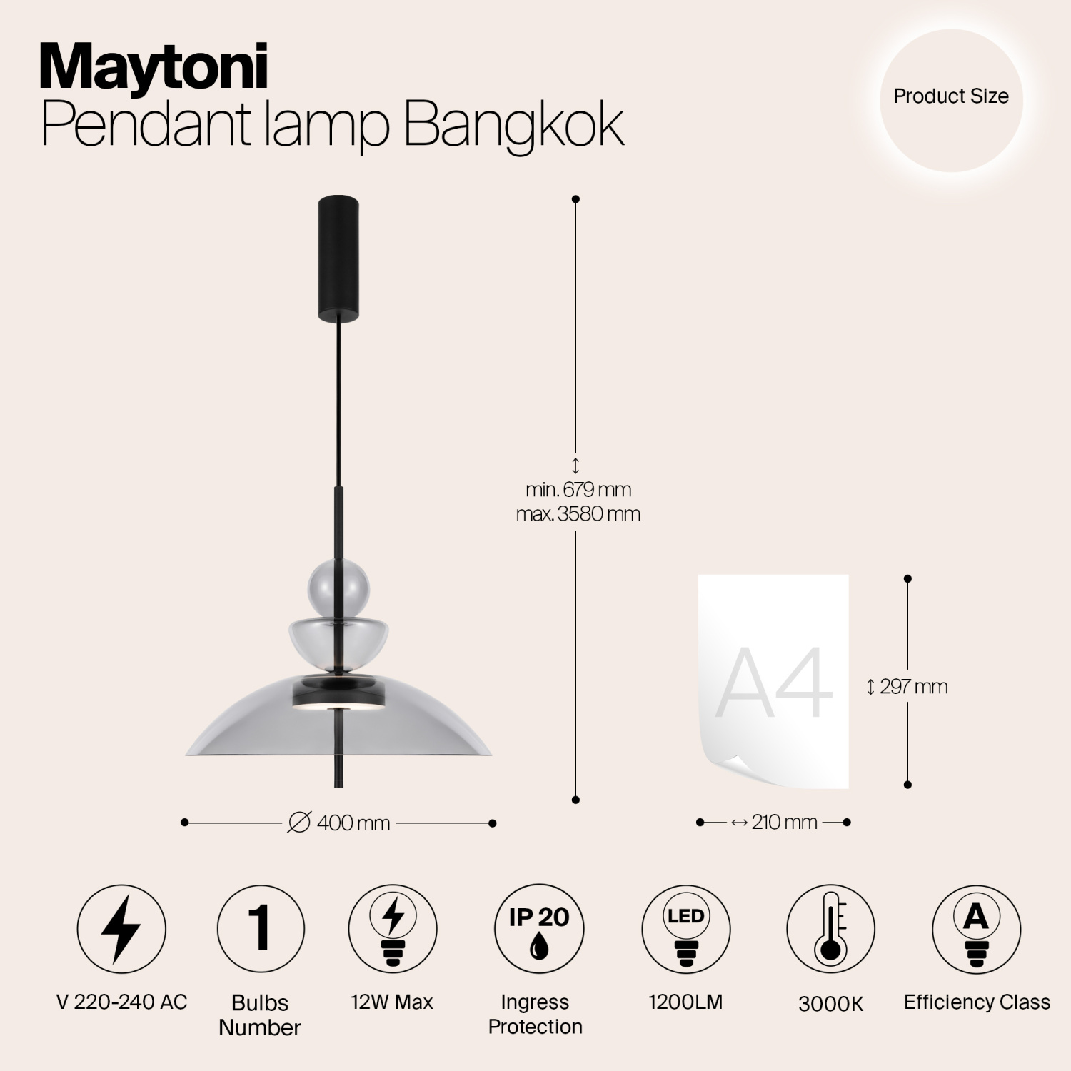 Maytoni Modern Bangkok Подвесной светильник цвет: черный MOD185PL-L11B3K3