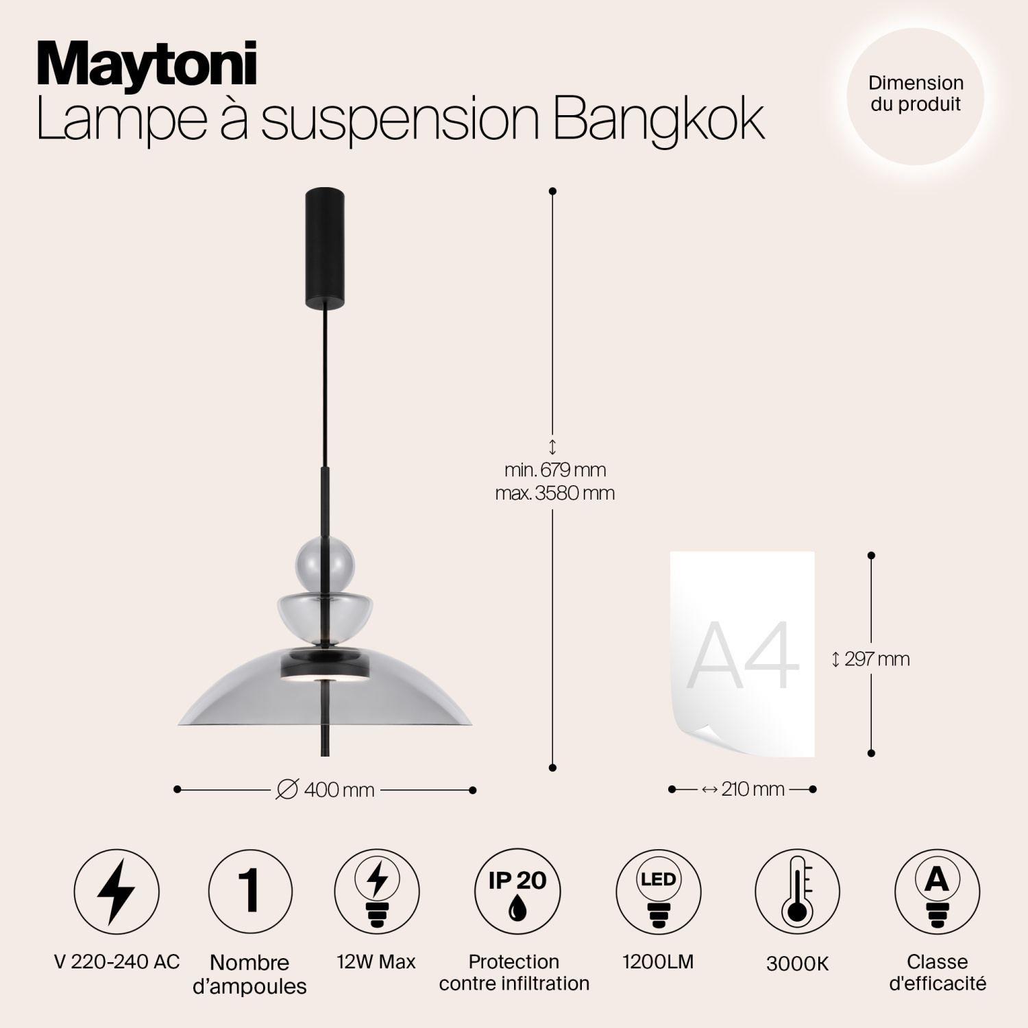 Maytoni Modern Bangkok Подвесной светильник цвет: черный MOD185PL-L11B3K3
