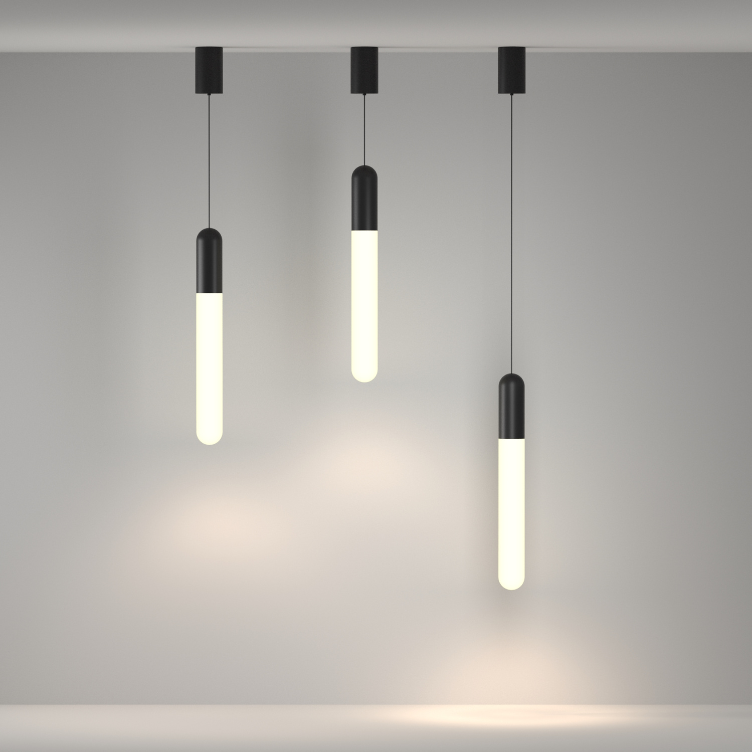 Maytoni Technical Mist Подвесной светильник цвет: черный P101PL-L500-12W3K-B