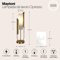 Maytoni Modern Сipresso Настольный светильник цвет: золото Z014TL-01G