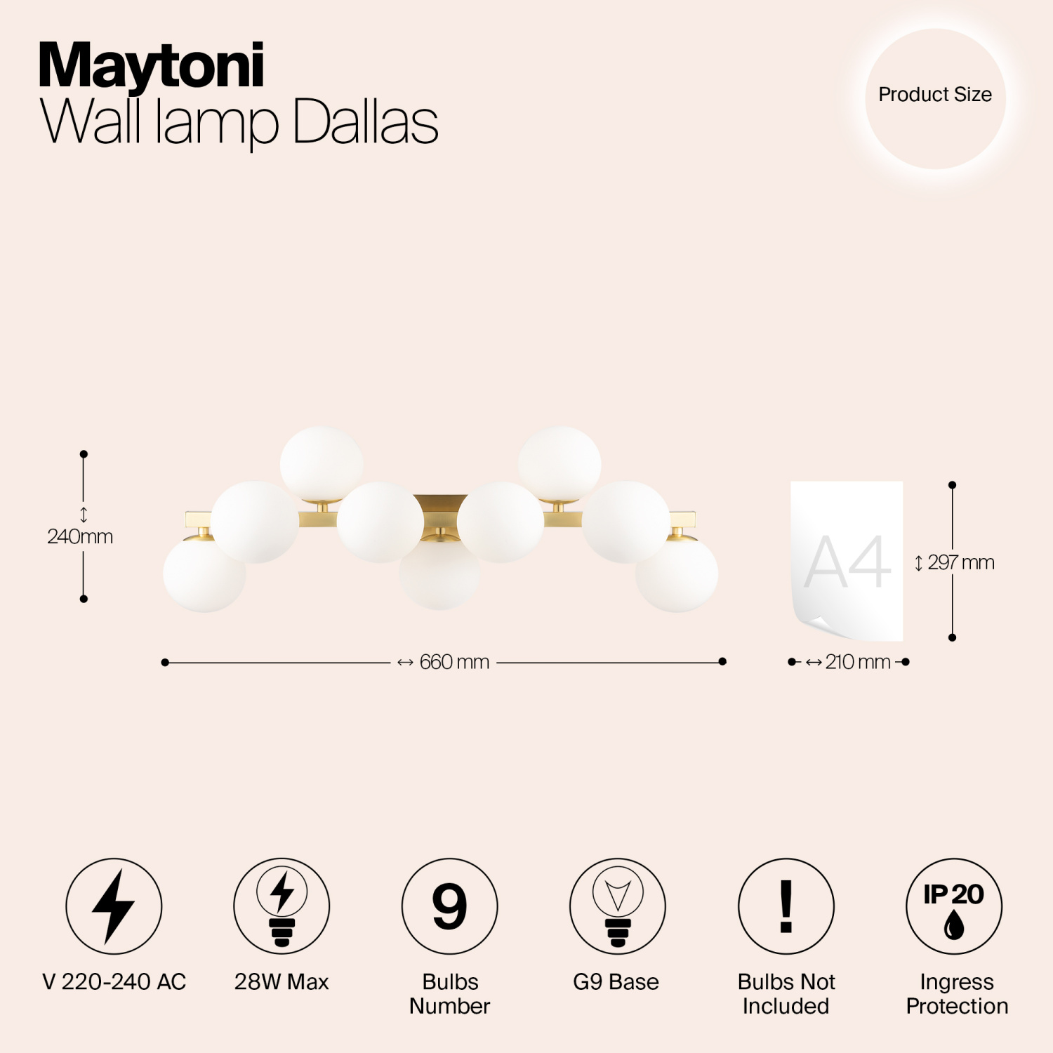 Maytoni Modern Dallas Настенный светильник (бра) цвет: золото MOD547WL-09BS