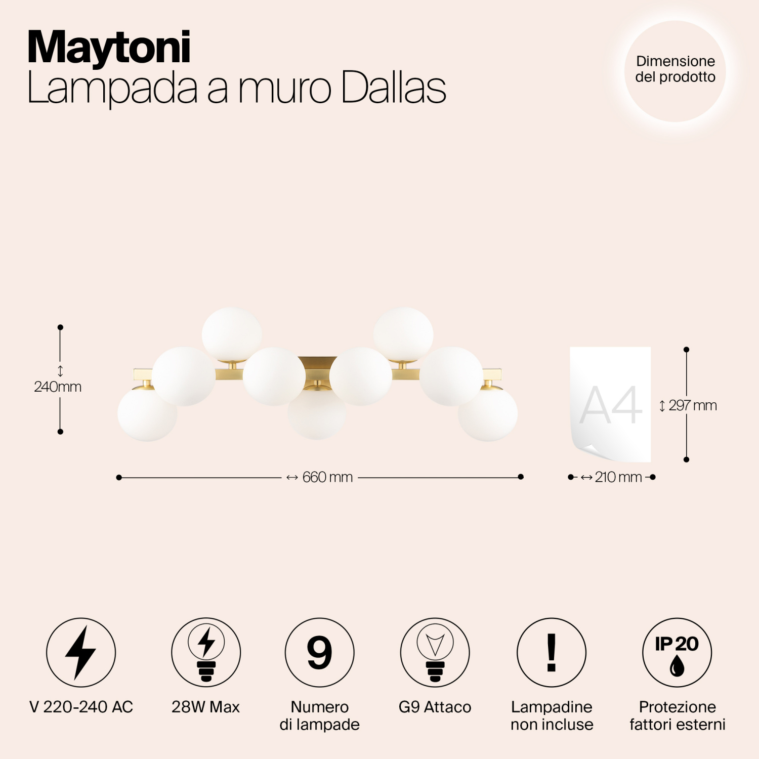 Maytoni Modern Dallas Настенный светильник (бра) цвет: золото MOD547WL-09BS