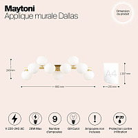 Maytoni Modern Dallas Настенный светильник (бра) цвет: золото MOD547WL-09BS