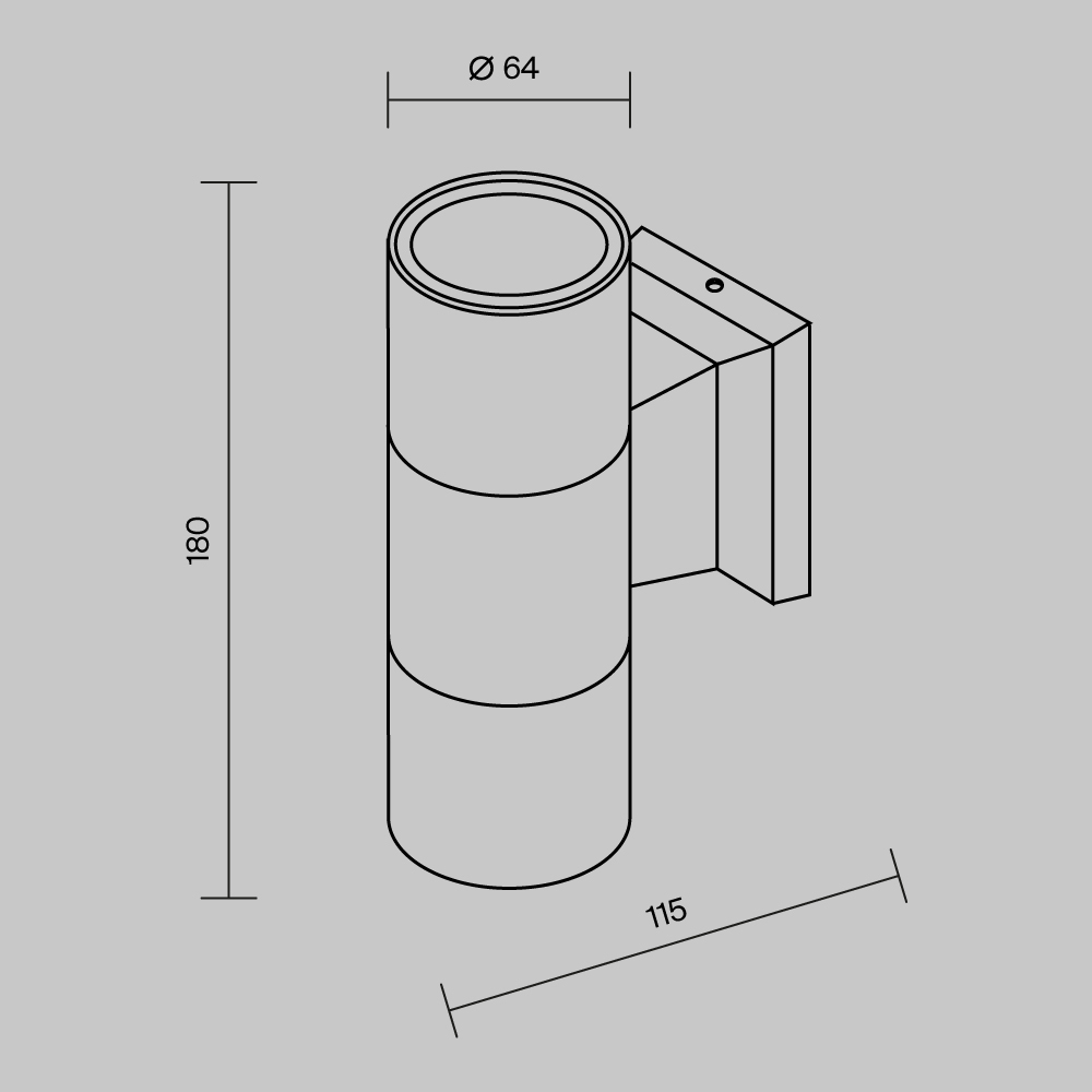 Maytoni Outdoor Bowery Настенный светильник (бра) цвет: серый O574WL-02GR