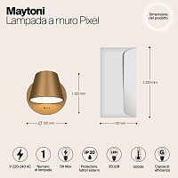 Maytoni Modern Pixel Настенный светильник (бра) цвет: латунь MOD421WL-L6BS3K