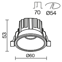 Maytoni Technical Round Встраиваемый светильник цвет: черный DL058-7W2.7K-B