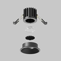 Maytoni Technical Round Встраиваемый светильник цвет: черный DL058-7W2.7K-B