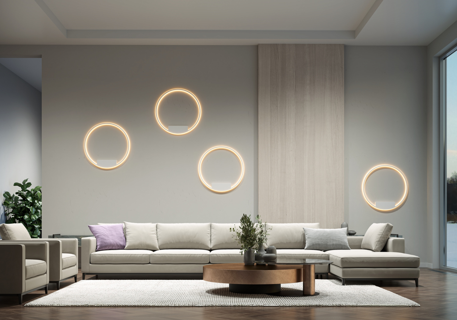 Maytoni Modern Rim Настенный светильник (бра) цвет: белый MOD058WL-L50W4K