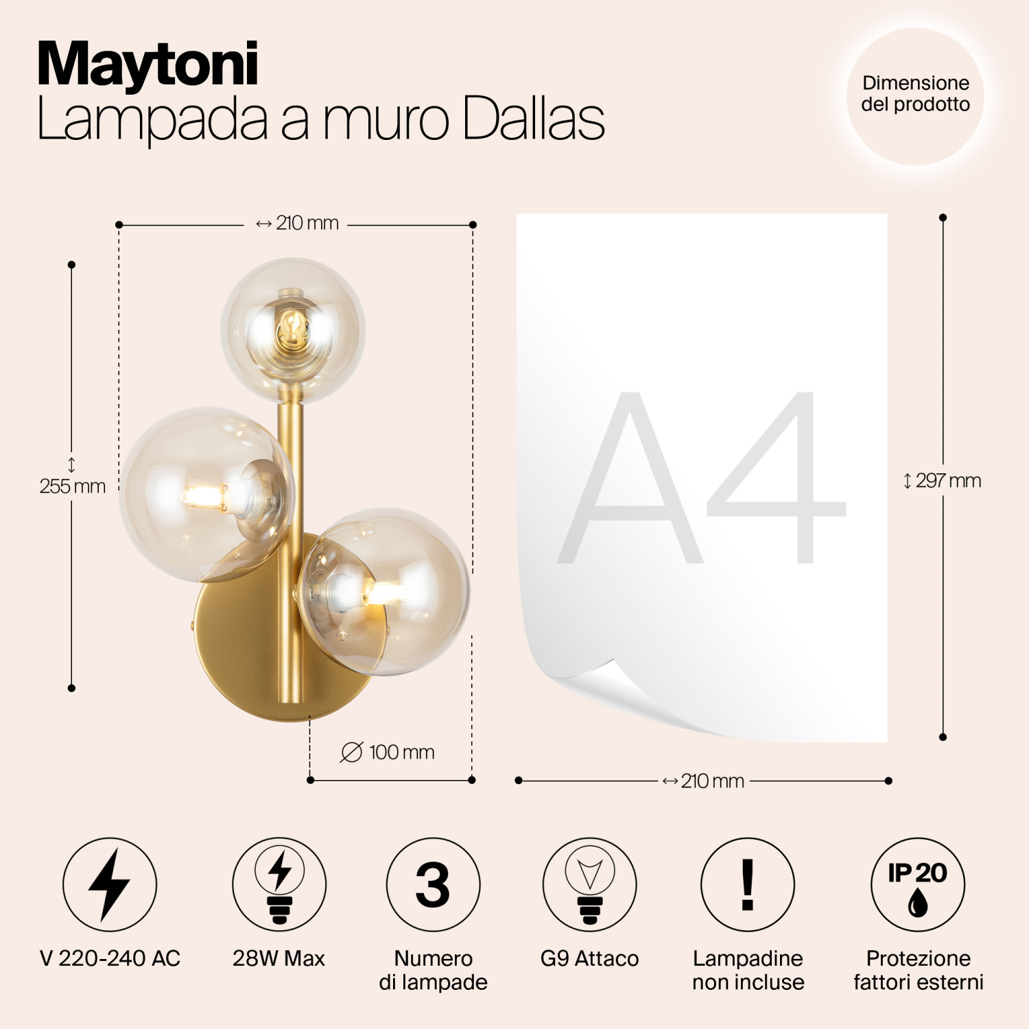 Maytoni Modern Dallas Настенный светильник (бра) цвет: золото MOD545WL-03G