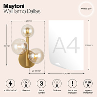 Maytoni Modern Dallas Настенный светильник (бра) цвет: золото MOD545WL-03G