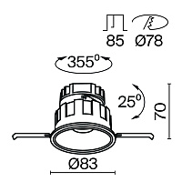 Maytoni Technical Wise Встраиваемый светильник цвет: белый DL057-10W3K-W