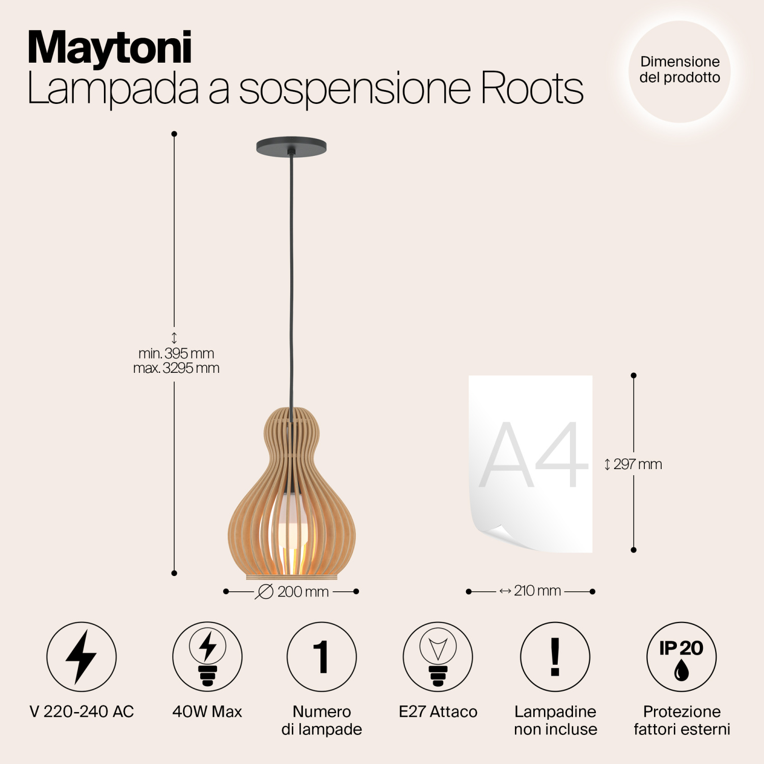 Maytoni Modern Roots Подвесной светильник цвет: черный MOD192PL-01W