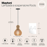 Maytoni Modern Roots Подвесной светильник цвет: черный MOD192PL-01W