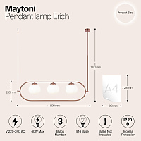 Maytoni Modern Erich Подвесной светильник цвет: латунь MOD221PL-03BS