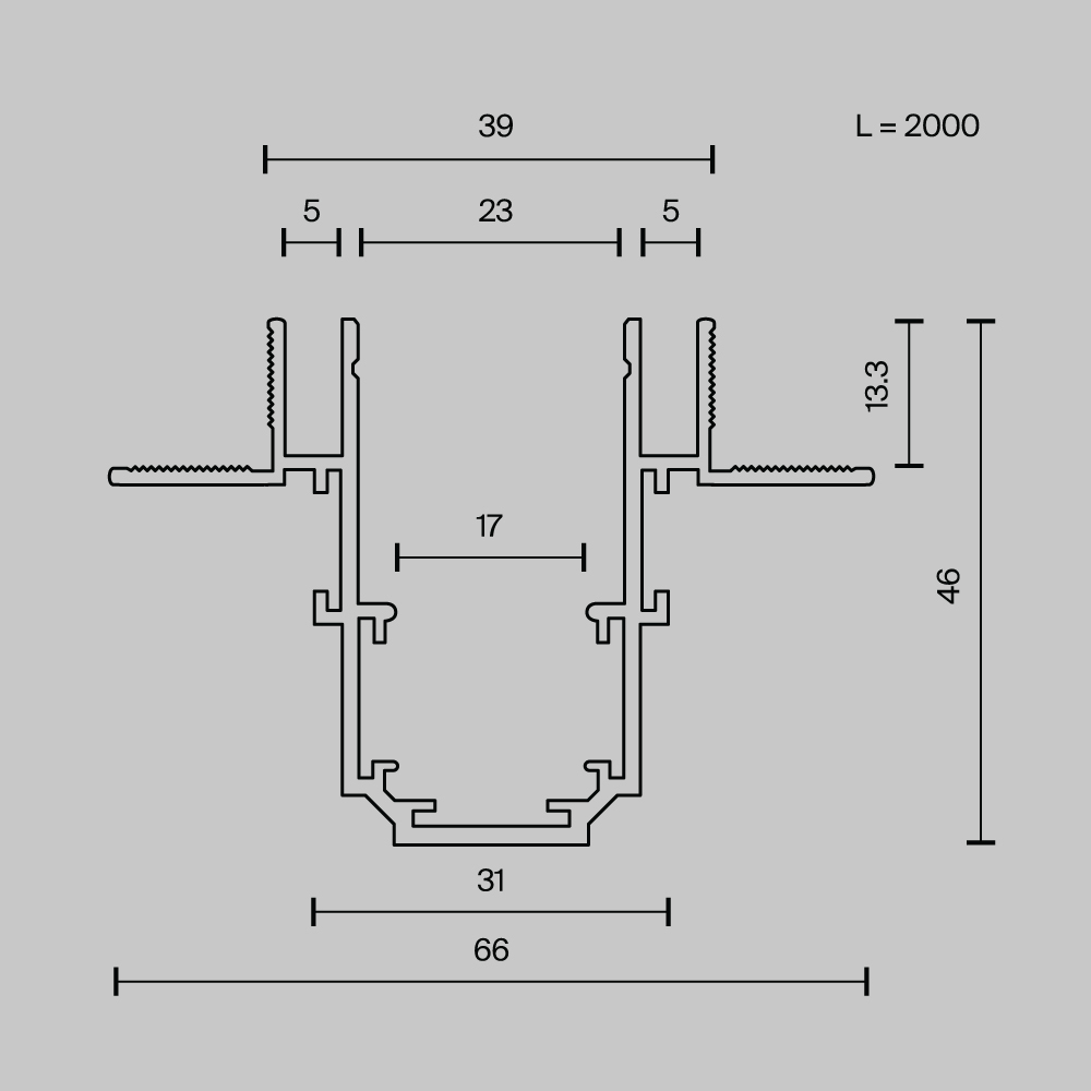 Maytoni Technical Busbar trunkings Exility Шинопровод встраиваемый цвет: черный TRX034LS-222B