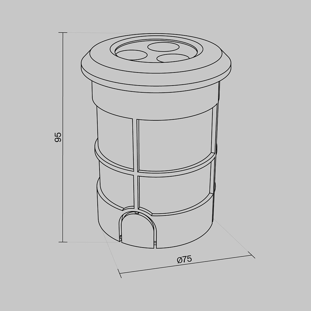 Maytoni Outdoor Flash Встраиваемый светильник цвет: серебро O044DL-L3S3K