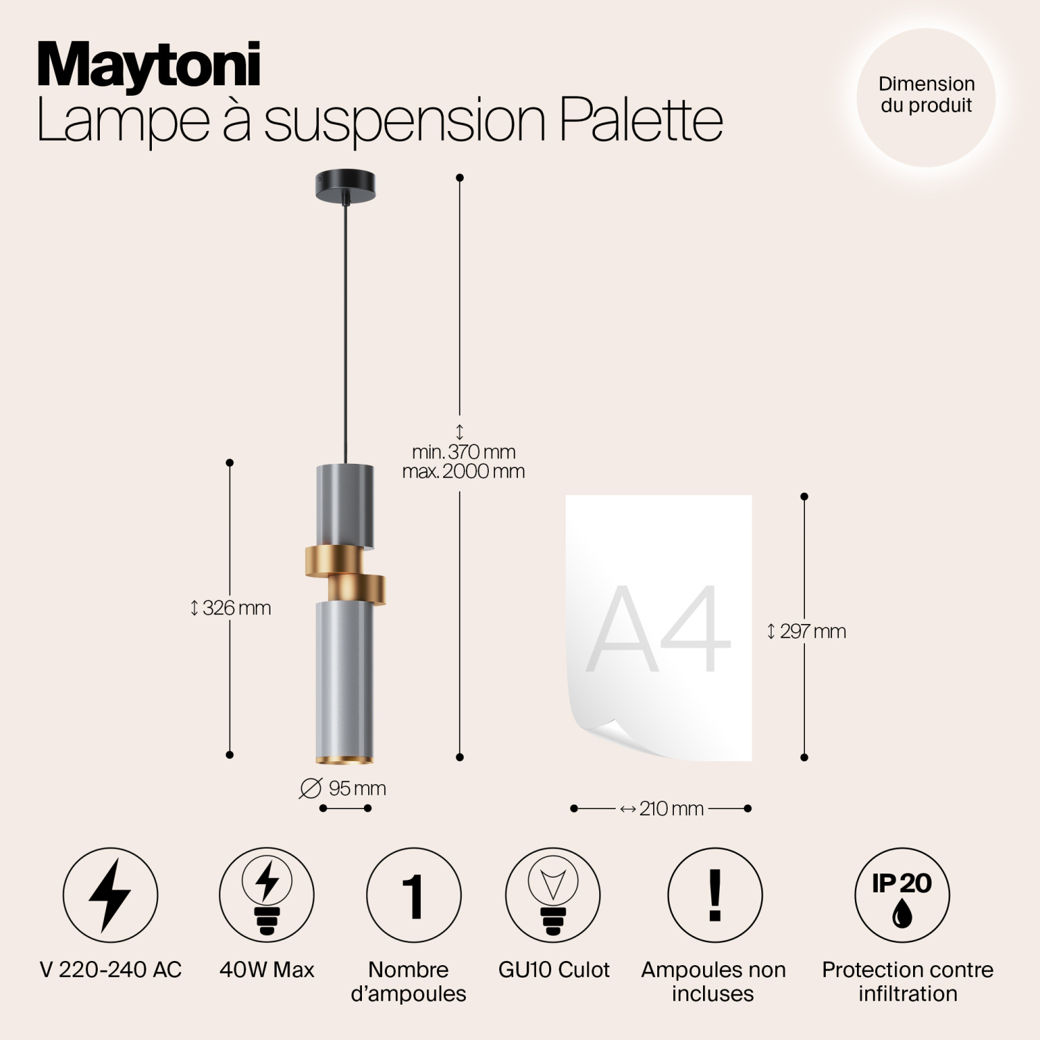 Maytoni Modern Palette Подвесной светильник цвет: черный MOD303PL-01CFL2