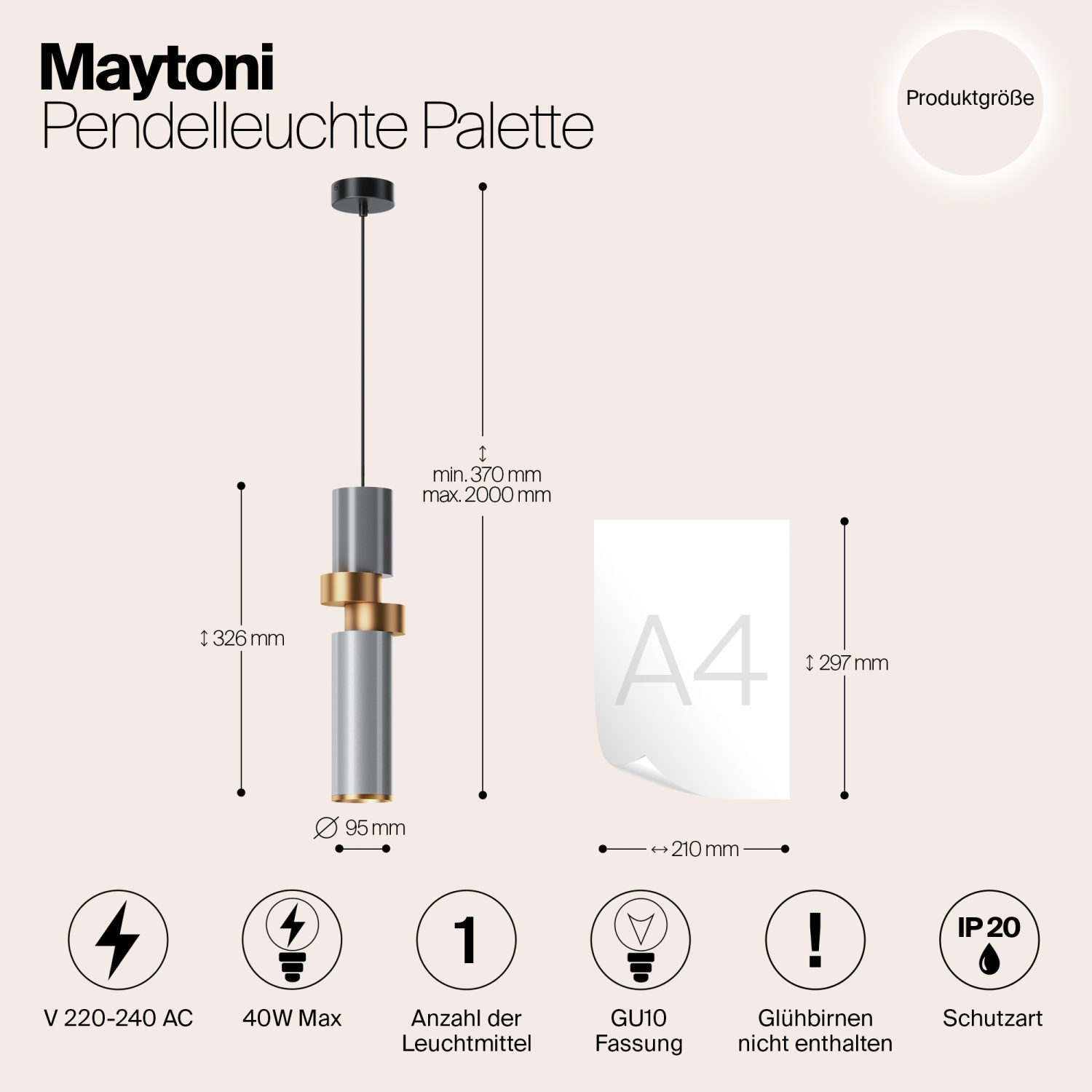 Maytoni Modern Palette Подвесной светильник цвет: черный MOD303PL-01CFL2