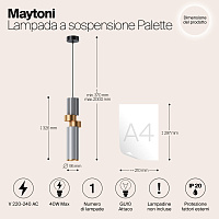 Maytoni Modern Palette Подвесной светильник цвет: черный MOD303PL-01CFL2
