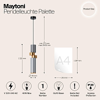 Maytoni Modern Palette Подвесной светильник цвет: черный MOD303PL-01CFL2