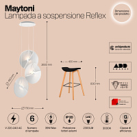 Maytoni Modern Reflex Подвесной светильник цвет: белый MOD154PL-L6W3K1