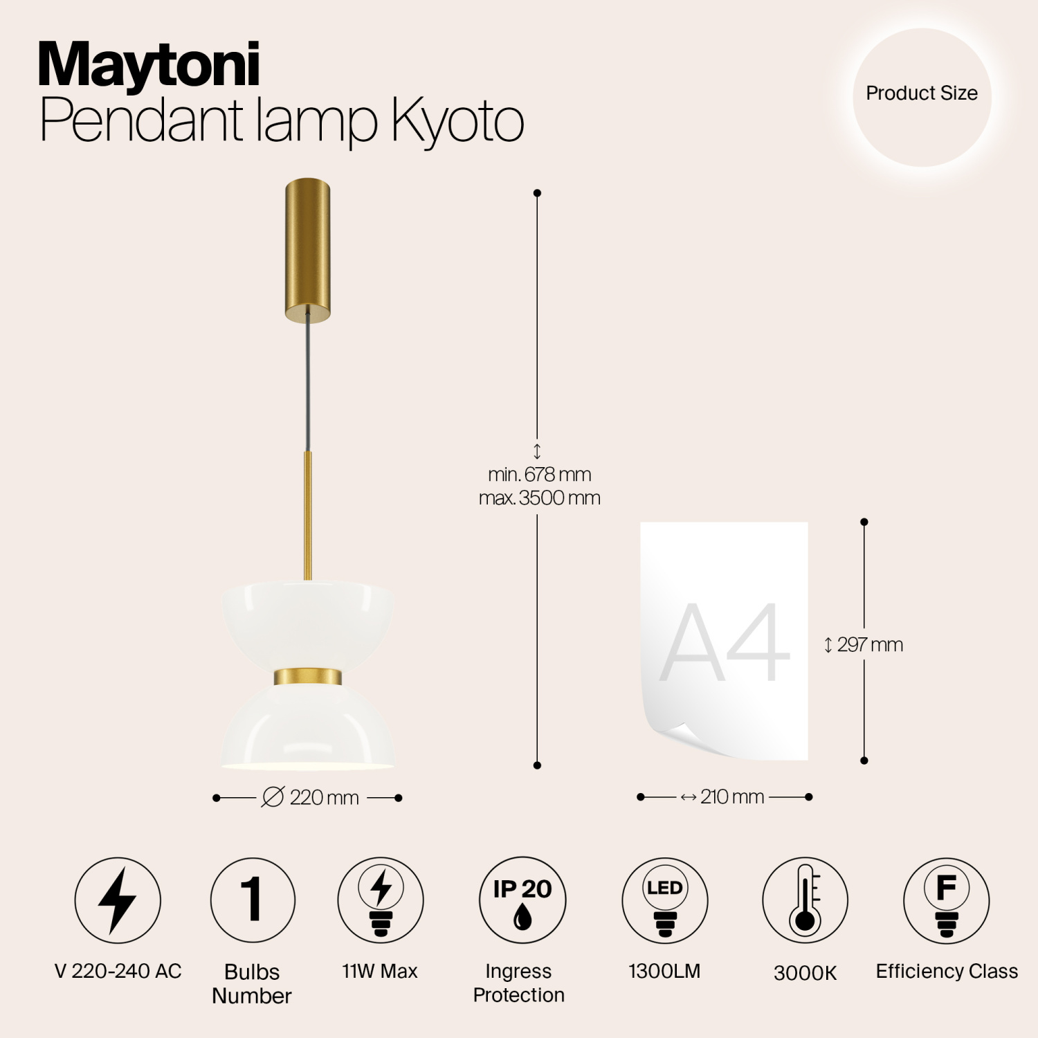 Maytoni Modern Kyoto Подвесной светильник цвет: золото MOD178PL-L11G3K