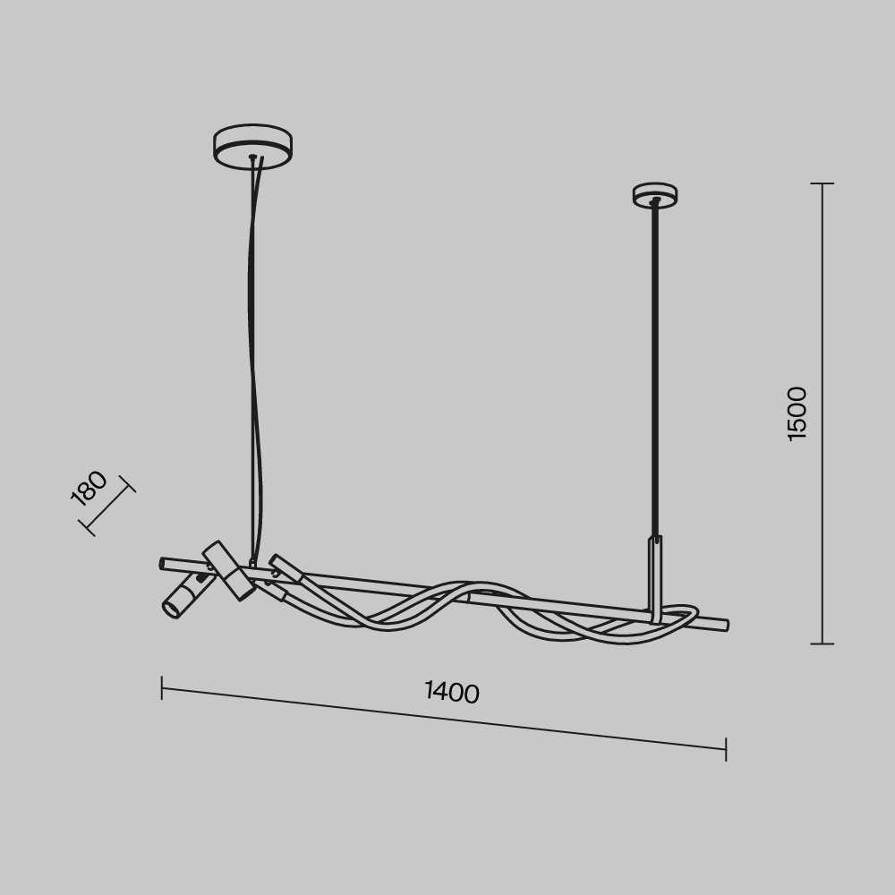 Maytoni Modern Tau Подвесной светильник цвет: черный и золото MOD166PL-L30GB3K