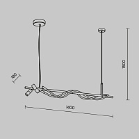 Maytoni Modern Tau Подвесной светильник цвет: черный и золото MOD166PL-L30GB3K