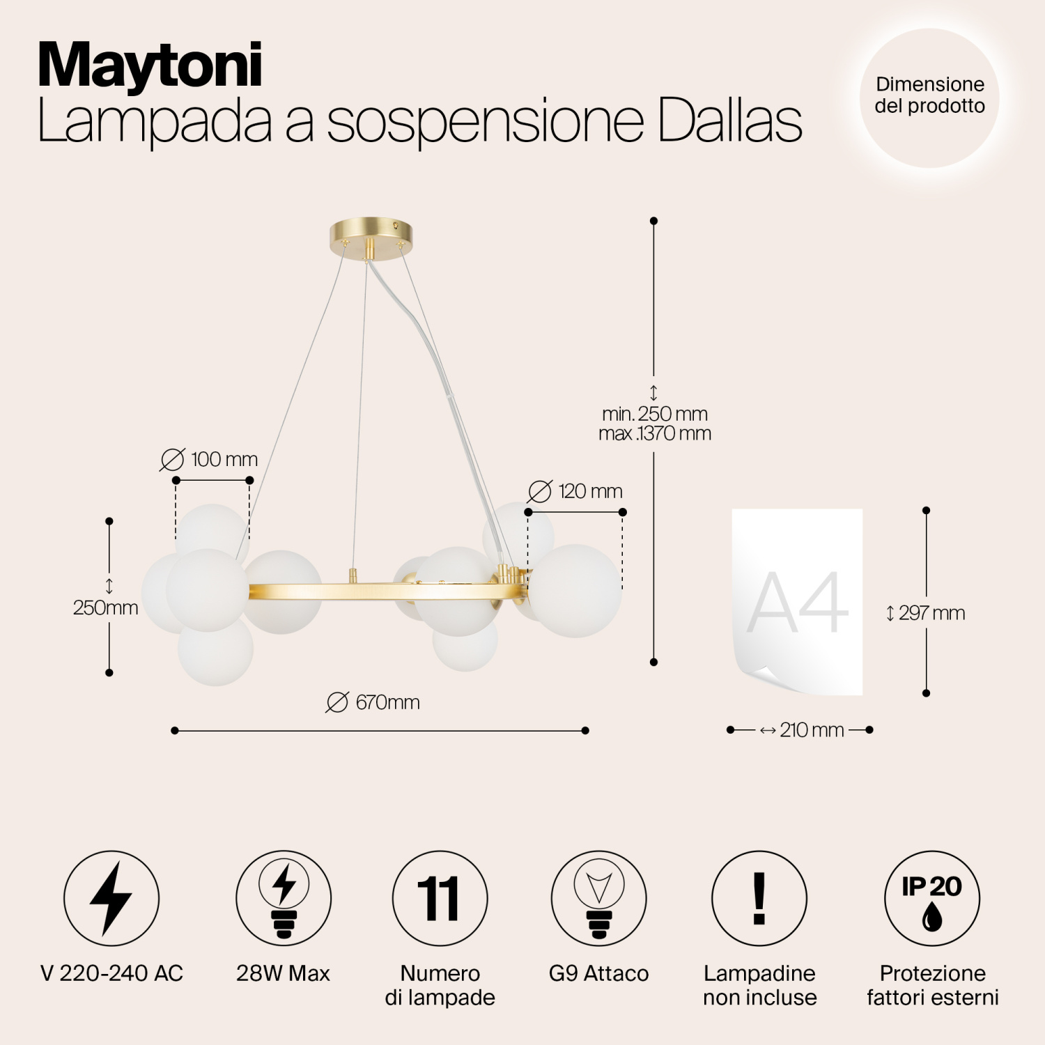 Maytoni Modern Dallas Подвесной светильник цвет: золото MOD545PL-11BS