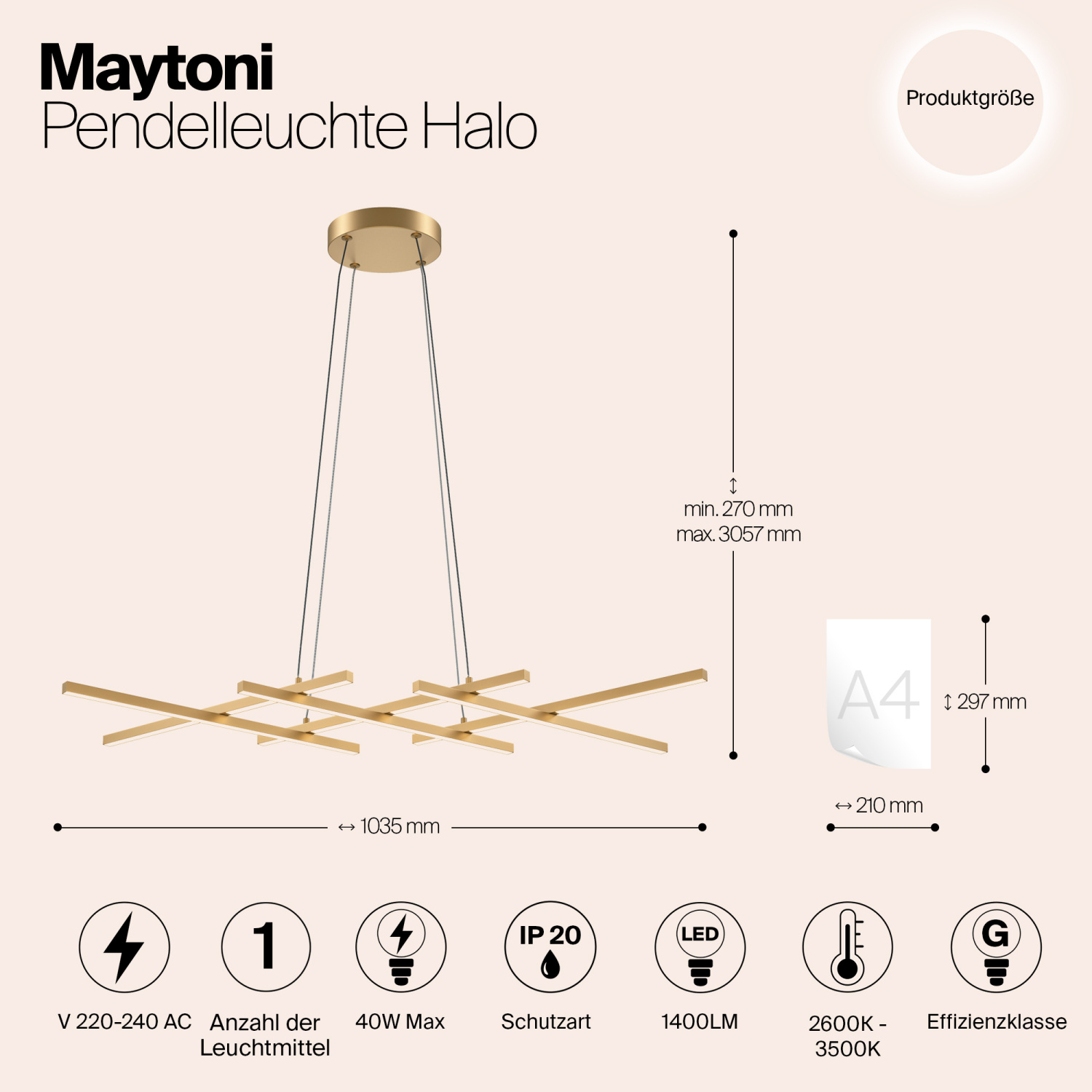 Maytoni Modern Halo Подвесной светильник цвет: латунь MOD244PL-L50BSK