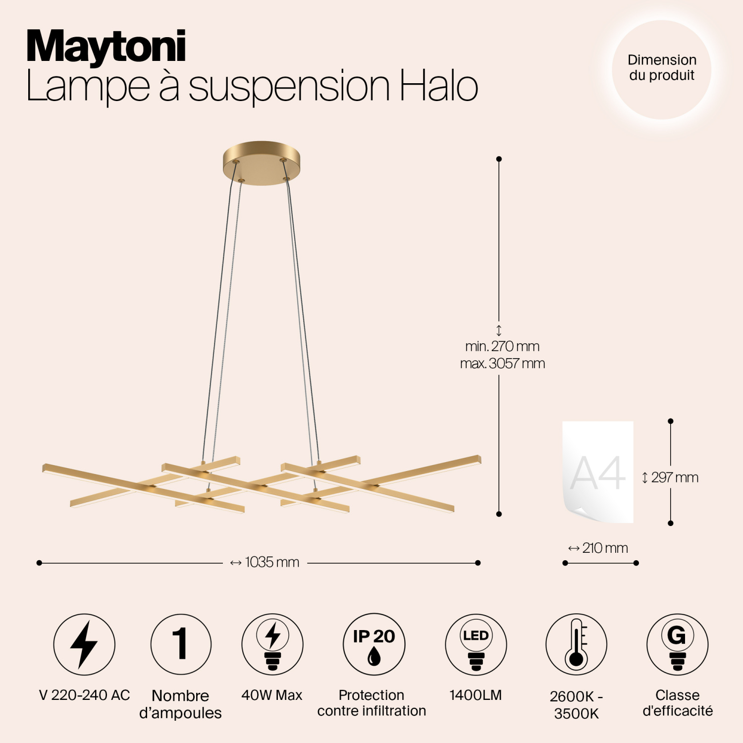 Maytoni Modern Halo Подвесной светильник цвет: латунь MOD244PL-L50BSK