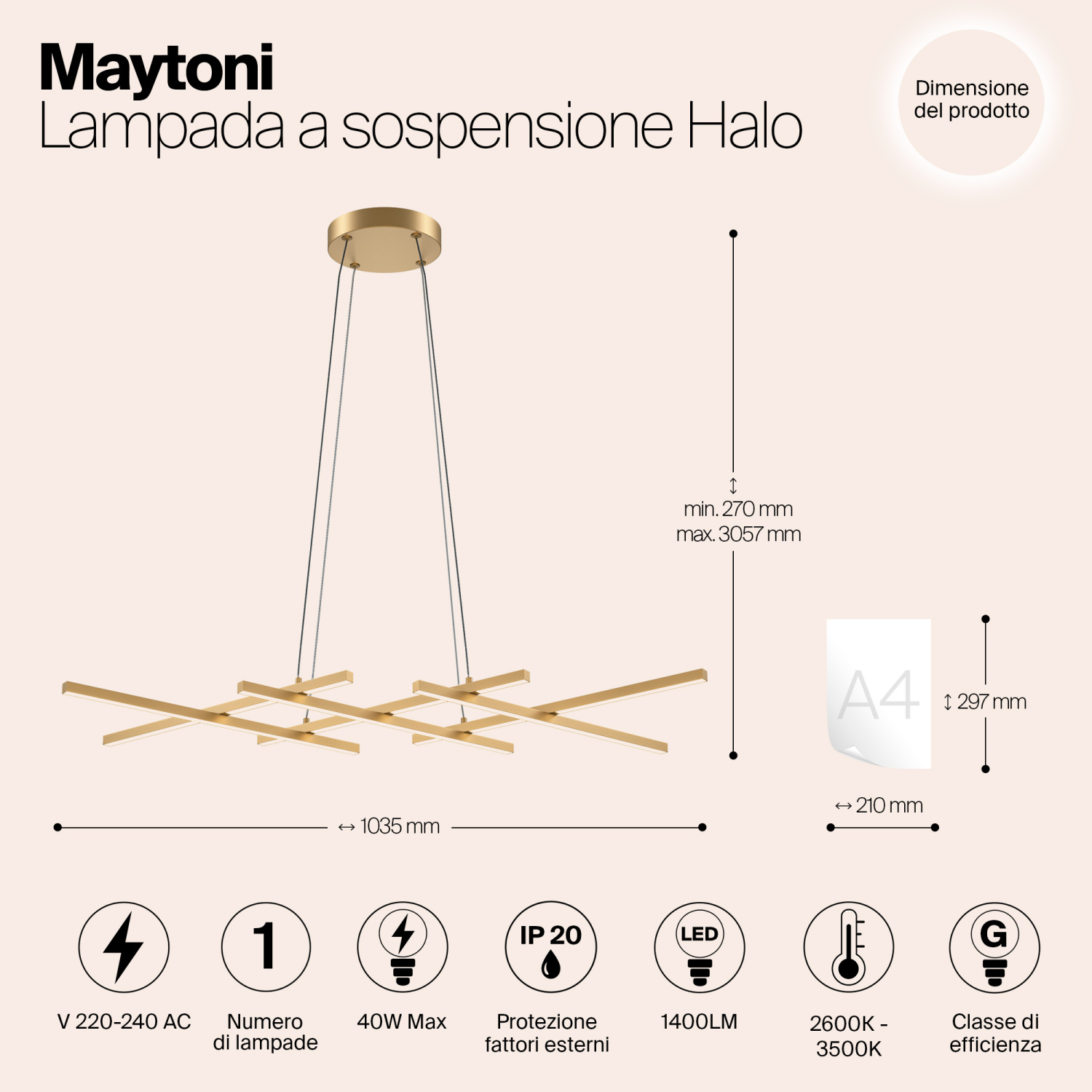 Maytoni Modern Halo Подвесной светильник цвет: латунь MOD244PL-L50BSK