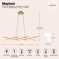 Maytoni Modern Halo Подвесной светильник цвет: латунь MOD244PL-L50BSK
