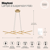 Maytoni Modern Halo Подвесной светильник цвет: латунь MOD244PL-L50BSK