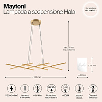 Maytoni Modern Halo Подвесной светильник цвет: латунь MOD244PL-L50BSK