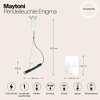 Maytoni Enigma Подвесной светильник 5вт, 3000k, белый/черный MOD150PL-L5W3K