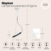 Maytoni Enigma Подвесной светильник 5вт, 3000k, белый/черный MOD150PL-L5W3K
