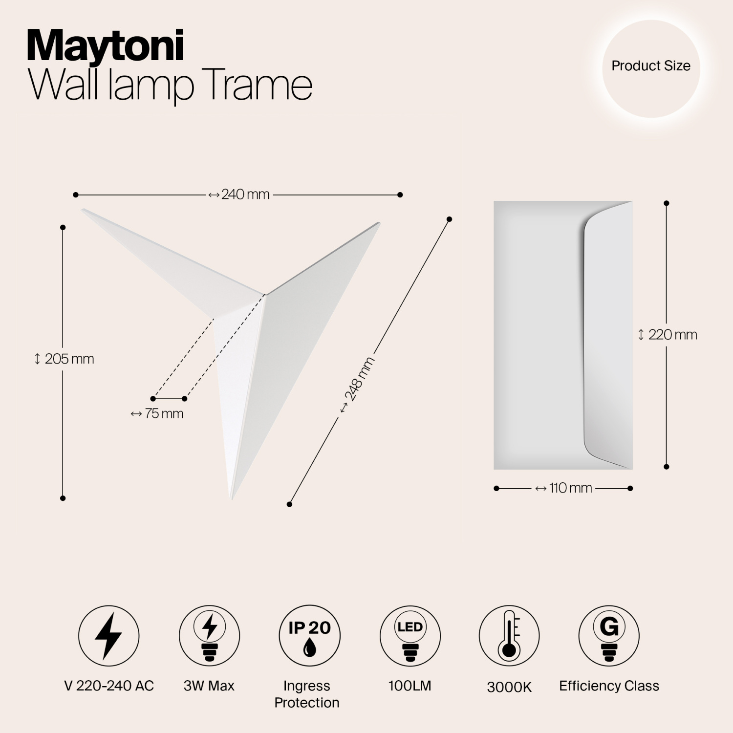 Maytoni Trame Настенный светильник (бра) 3000К C808WL-L3W