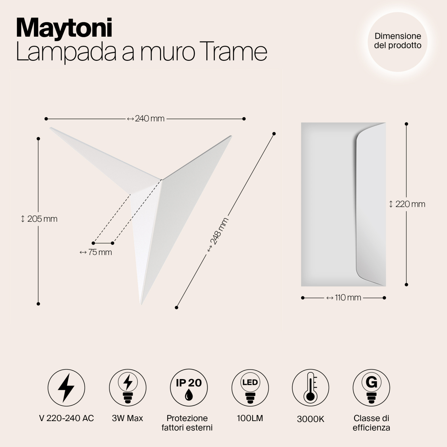 Maytoni Trame Настенный светильник (бра) 3000К C808WL-L3W