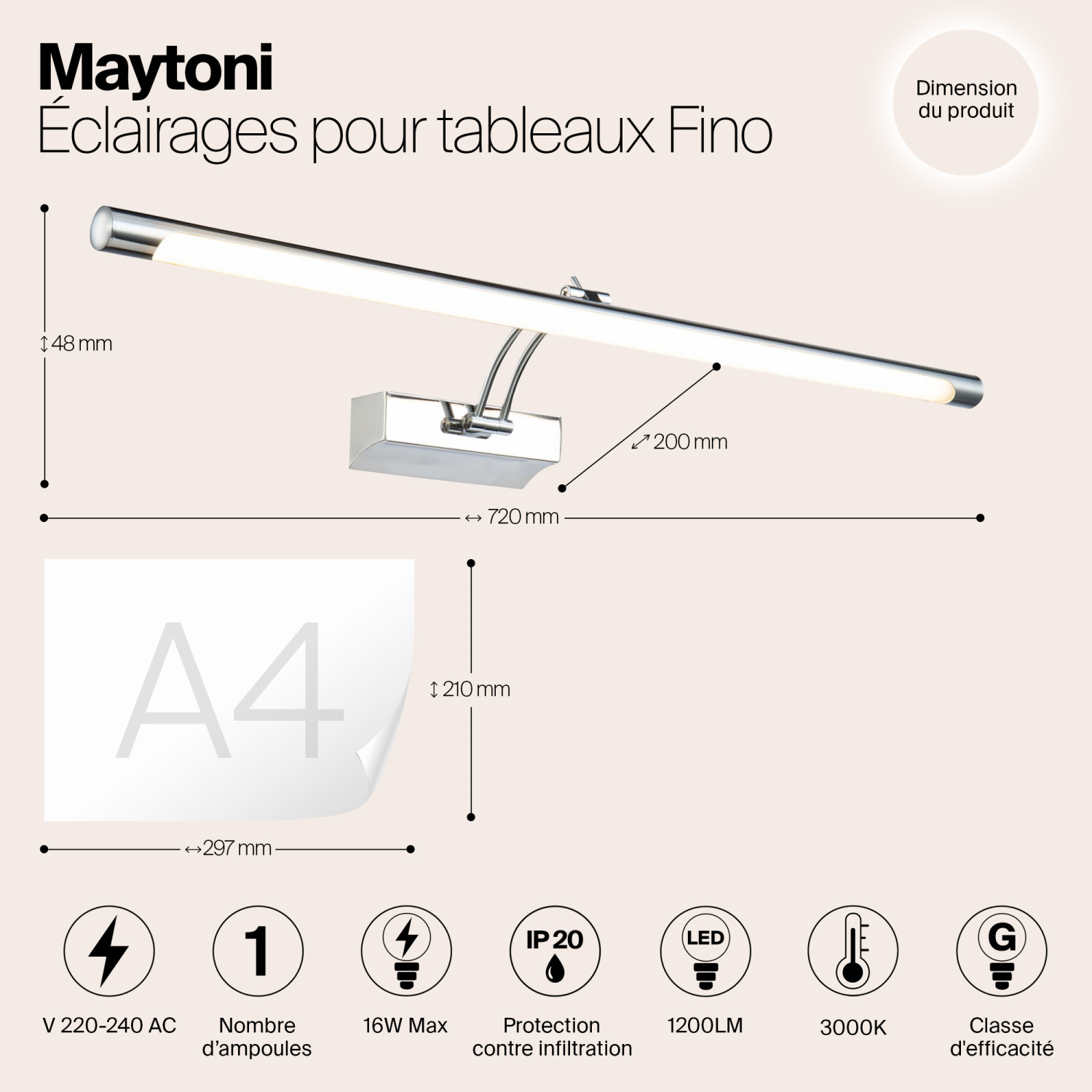 Maytoni Подсветка . Цвет арматуры Хром MIR003WL-L16CH