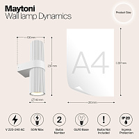 Maytoni Modern Dynamics Настенный светильник (бра) цвет: белый MOD326WL-02W