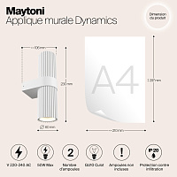 Maytoni Modern Dynamics Настенный светильник (бра) цвет: белый MOD326WL-02W