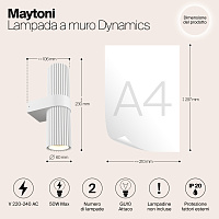 Maytoni Modern Dynamics Настенный светильник (бра) цвет: белый MOD326WL-02W