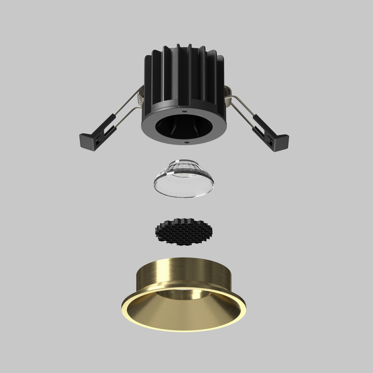Maytoni Technical Round Встраиваемый светильник цвет: латунь DL058-7W3K-BS