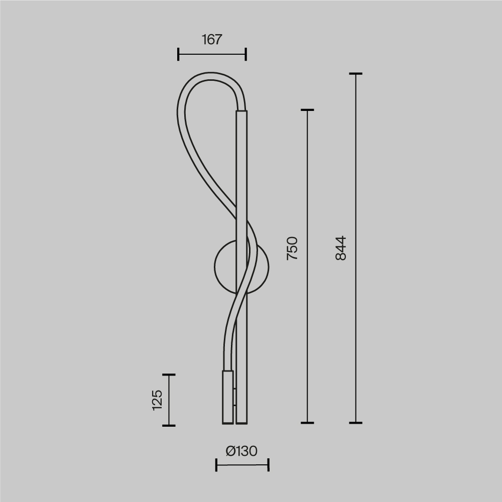 Maytoni Modern Tau Настенный светильник (бра) цвет: черный MOD146WL-L12B3K